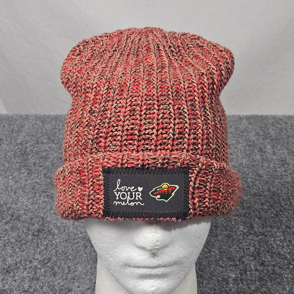 Minnesota Wild x‎ Love Your Melon Beanie One Size Patch Red Marled Knit Winter